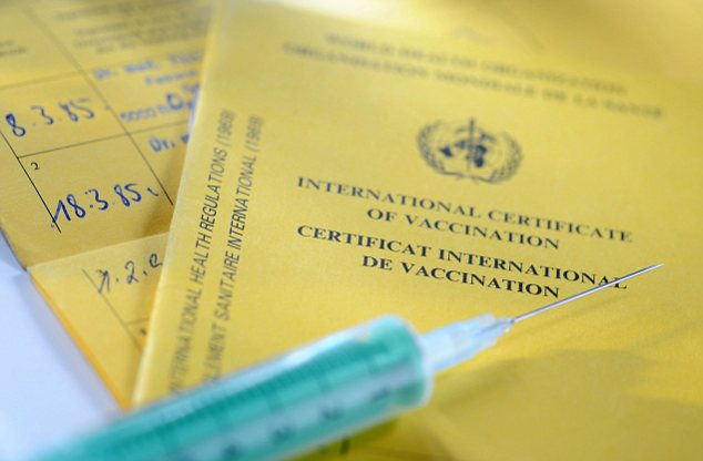 Vaccination record, international certificate of vaccination, yellow fever vaccination